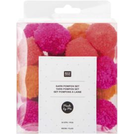 Rico Yarn Pompom set Neon