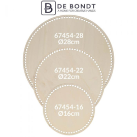 Houten tasbodem rond geperforeerd 16cm