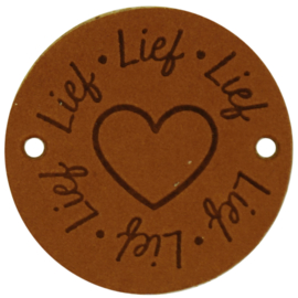 Durable Leren labels rond 3,5cm - Lief per 2 stuks