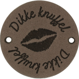 Durable Leren labels rond 3,5cm -Dikke Knuffel per 2 stuks