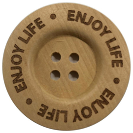 Durable Houten knopen: Enjoy Life 40mm -2 stuks-