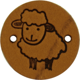 Durable Leren labels rond 2cm - Sheep per 2 stuks