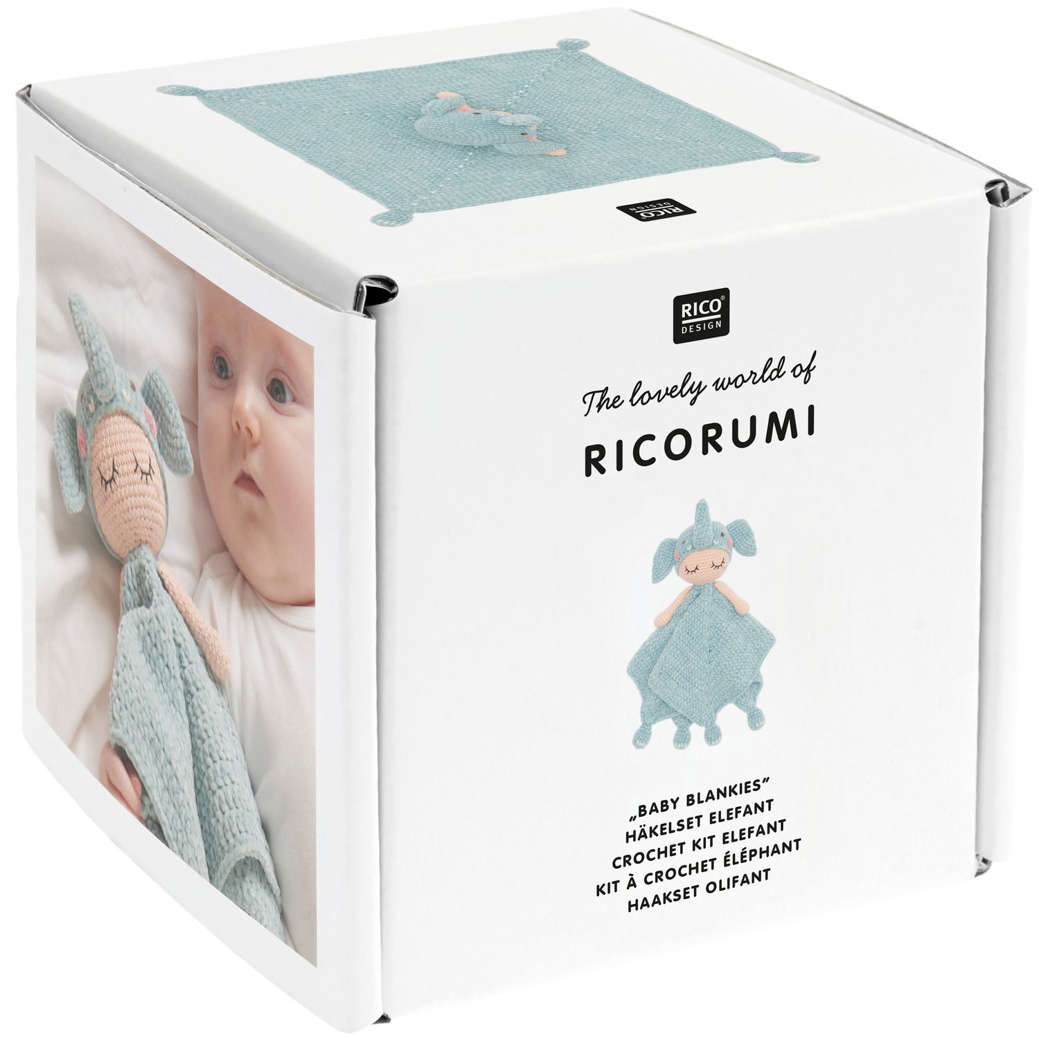 Haakset Ricorumi babydeken knuffel Olifant