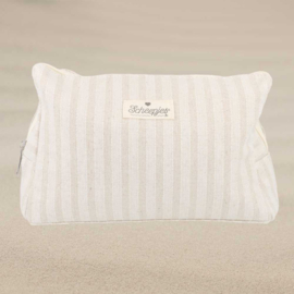 Scheepjes Projecttas met rits 24x16x8cm gestreept beige
