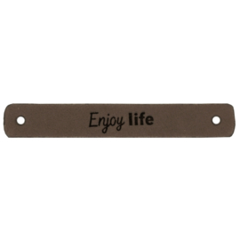 Durable leren aannaaibandje 7x1 cm - Enjoy Life per 2 stuks