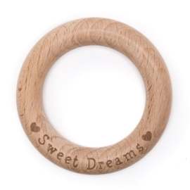 Durable Houten bijtring  70mm x 10mm ♥ Sweet Dreams