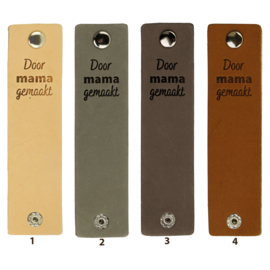 Durable Rechthoekige leren labels met drukknoop van 12 x 3 cm - Door Mama gemaakt per 2 stuks