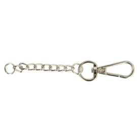 Opry Sleutelhanger met ketting nickel (zilverkleur) - per stuk