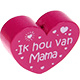 Houten kraal ''ik hou van mama'' fuchsia ''babyproof''