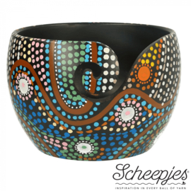 Scheepjes Yarn Bowl Mango Hout 11x12,5cm Dot Painting