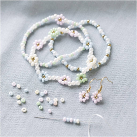 Mini hobbyset Sieraden voor 3 Elastische armbanden en 1 setje oorbellen