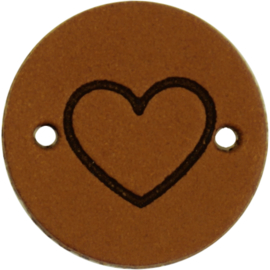 Durable Leren labels rond 2cm - Heart - Hart per 2 stuks