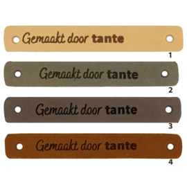 Durable leren aannaaibandje 7x1 cm - Gemaakt door Tante per 2 stuks