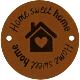 Durable Leren labels rond 3,5cm -Home Sweet Home per 2 stuks