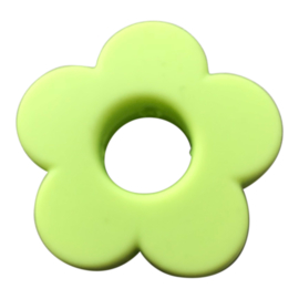 Siliconen bloem Licht Groen  28mm