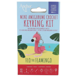 Anchor Mini amigurumi haak kit - sleutelhanger Flamingo