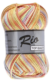 Lammy Yarns Rio katoen multi kleur 634 geelgroenroodblauw mengeling