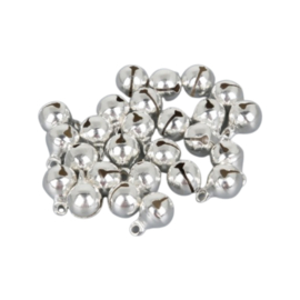 Belletjes zilverkleurig 6mm - 30 stuks mooie kwaliteit