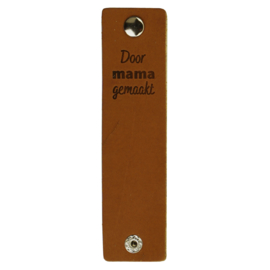 Durable Rechthoekige leren labels met drukknoop van 12 x 3 cm - Door Mama gemaakt per 2 stuks