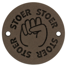 Durable Leren labels rond 3,5cm - Stoer per 2 stuks