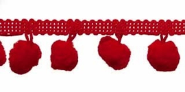 Pompom band Rood