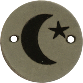 Durable Leren labels rond 2cm - Moon per 2 stuks