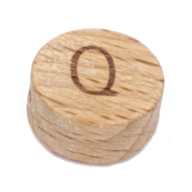Durable houten letterkraal Q
