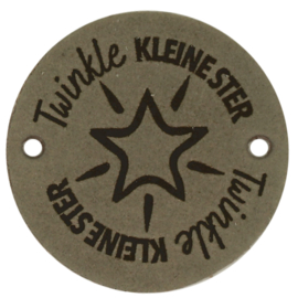 Durable Leren labels rond 3,5cm -Twinkle kleine ster per 2 stuks