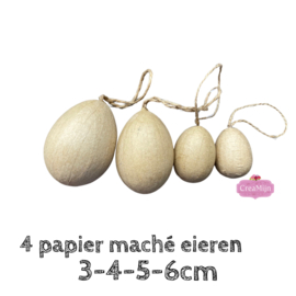 Papier - maché eieren 3-4-5-6cm