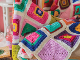 Garenpakket voor Durable Bonte Retro deken van tante Setje- gratis patroon