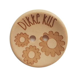 Durable houten knopen: Dikke kus 25mm -3 stuks-