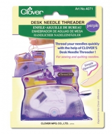 Draaddoorhaler clover Desk Needle Threader paars