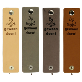 Durable Rechthoekige leren labels met drukknoop van 12 x 3 cm - Bij twijfel gewoon doen per 2 stuks