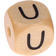 Houten Letterkraal gegraveerd 10mm   - U -