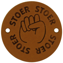 Durable Leren labels rond 3,5cm - Stoer per 2 stuks