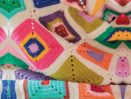 Garenpakket voor Durable Bonte Retro deken van tante Setje- gratis patroon