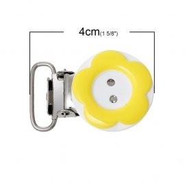 Speenclip rond  20 mm Bloem Geel