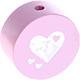 Houten kraal hart babyroze ''babyproof''