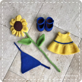 Garen en fourniturenpakket Pop Svetlana in Oekraïense kleuren!