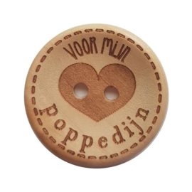 Durable houten knopen: Voor mijn poppendijn 25mm -2 stuks-