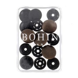 Bohin Magische drukknoop kunststof metallic 14mm brons1x4st