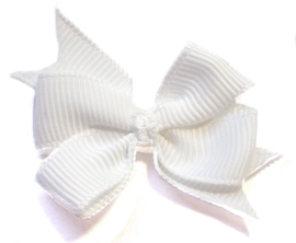 Dubbele Strik wit grosgrain 40x35mm
