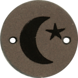 Durable Leren labels rond 2cm - Moon per 2 stuks