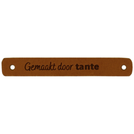 Durable leren aannaaibandje 7x1 cm - Gemaakt door Tante per 2 stuks