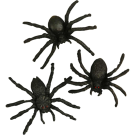 Zwarte spinnen 4cm - zakje 10 stuks
