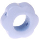 Houten bloemkraal pastelblauw  ''babyproof''