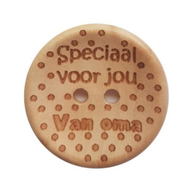 Durable houten knopen: Speciaal voor jou van oma 25mm -3 stuks-