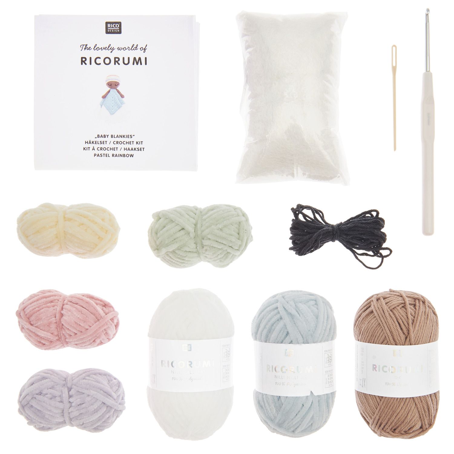 Haakset Ricorumi babydeken knuffel Pastel Regenboog