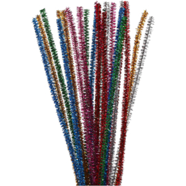 Chenilledraad 6mm glitter - 20stuks