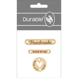 Durable Houten label Mix - 3 labels